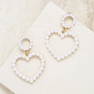 Ettika pearl heart earrings